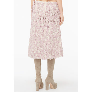 Wool/Cotton Skirt -  Pink/Silk White