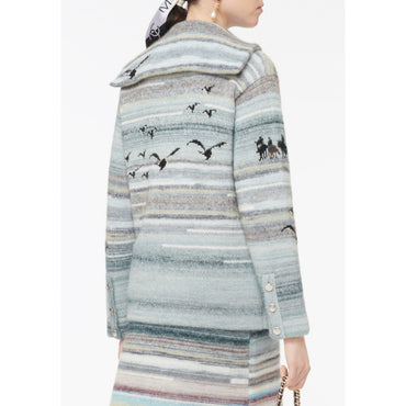 Cashmere/Mohair/Alpaca Cardigan - Grey/Blue