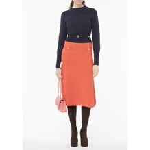 Wool/Polyamide Dress - Navy/Orange