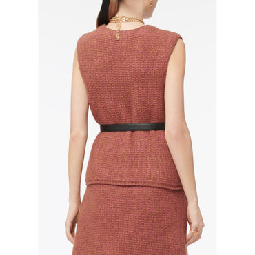 Cashmere/Alpaca Vest - Orange/Pink/ Brown