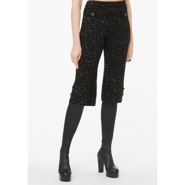 Wool/Cashmere Bermudas - Black/Multicolor