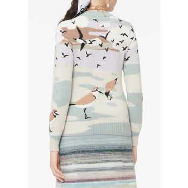 Cashmere 1 Ply Pullover - Beige/Lilac