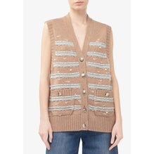 Cashmere 2 Ply Vest -  Brown/Blue/White