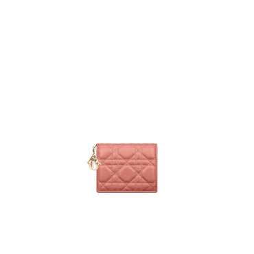 Women Lady Dior Medium Wallet Lambsk - 82P Ethereal Rose