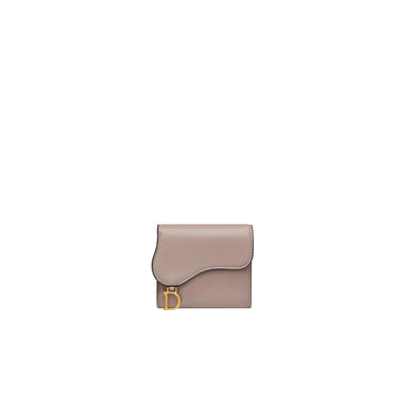 Women Saddle Medium Wallet Goatskin - 30G Taupe