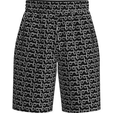 Monogram B Print Silk Shorts - Silver/Black