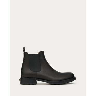 Roman Stud Short Boot - Nero